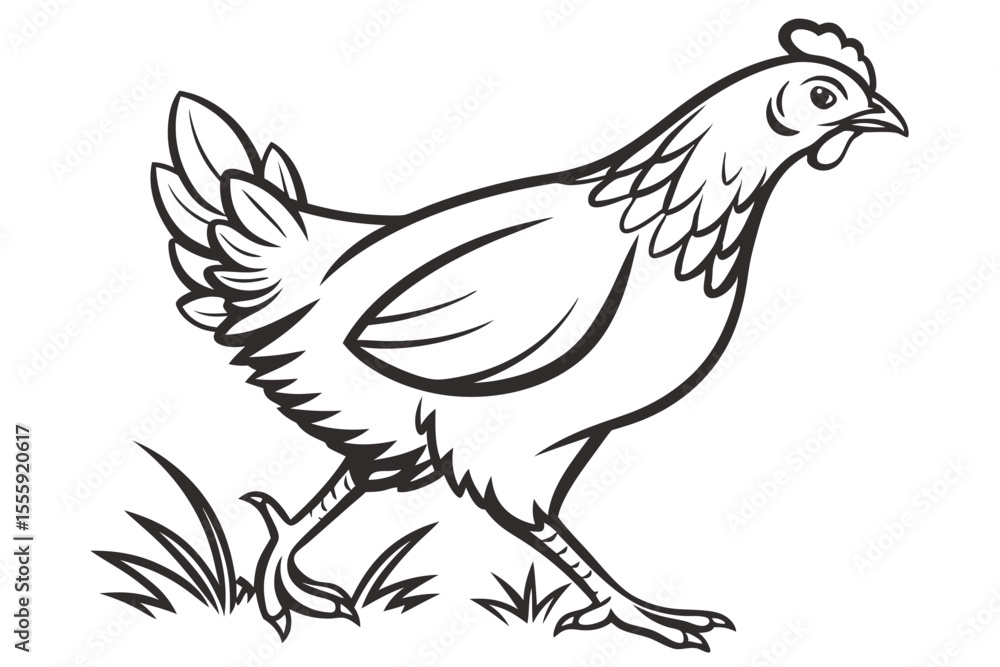 Obraz premium Elegant Hen Outline for Design Use