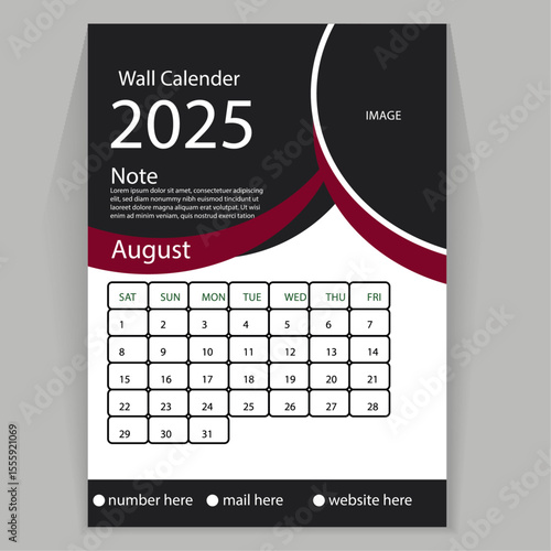 2025 Desk Wall Calendar. Week starts on Monday
