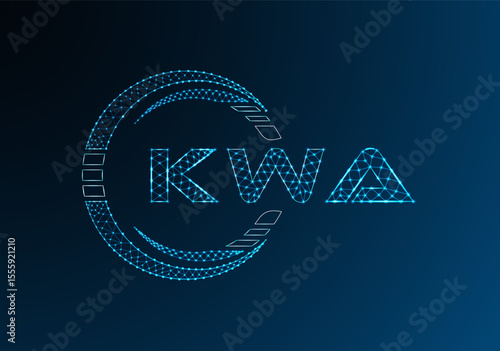 KWA low poly letter logo vector design. KWA lower poly logo design. Low poly logo.