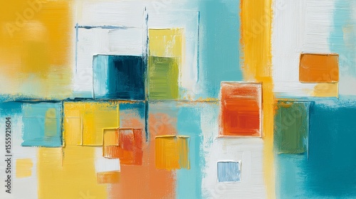 Abstract oil painting with light pastel colors, oil on canvas white, marine blue and amber orange, wallpaper, background, use of palette knives, realistic hyper-detail
