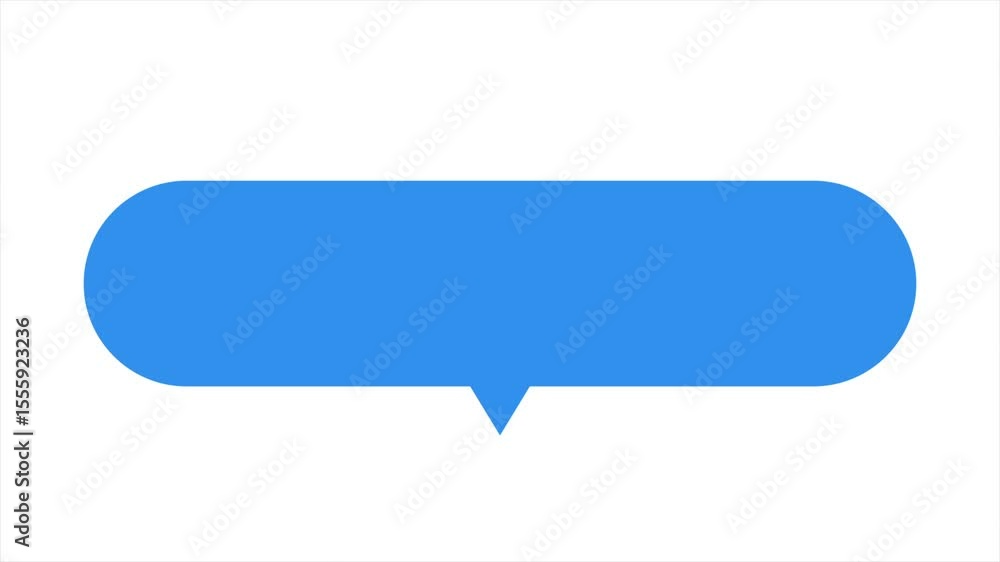 Animated Blue Speech Bubble Isolated on White Screen Animated Blue Speech Bubble Isolated on White Screen
