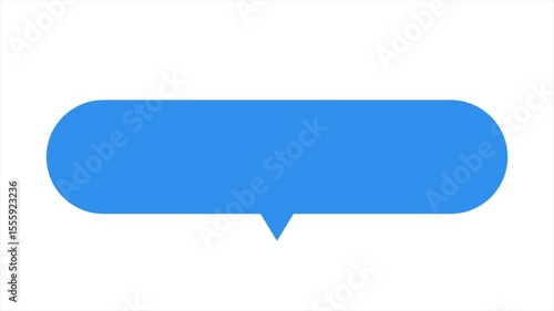 Animated Blue Speech Bubble Isolated on White Screen