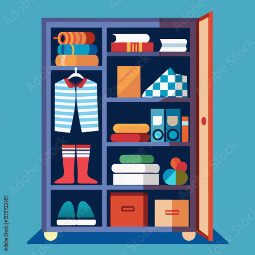 wardrobe with shelves