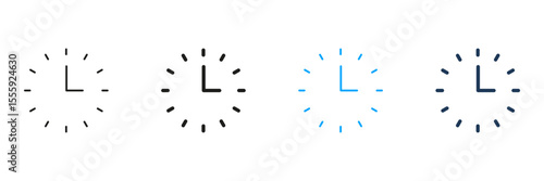 Clock Face Line And Solid Icon Set. Time Management And Scheduling Symbol Collection. Minimalist Design For Efficiency And Organization. Isolated Vector Illustration
