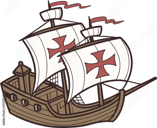 pirate ship isolated on white background