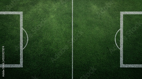 Green football soccer field grass texture background wallpaper with copy space.
