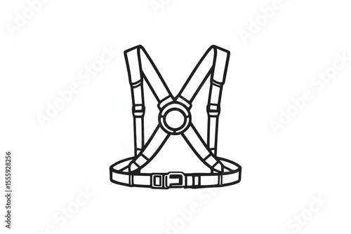 Safety harness line art and black color