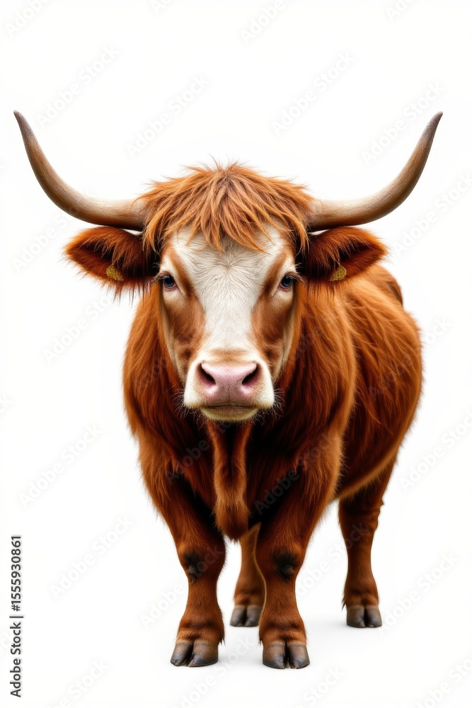 Highland Cow Portrait on White Highland Cow Portrait on White