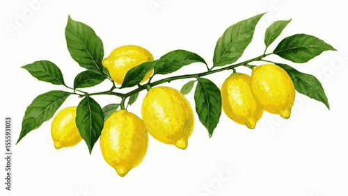 Lemon Grove Hymn lemon tree isolated watercolor vector illustration svg