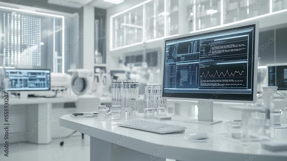Modern Technology Laboratory Research and Data Analysis Scene Modern Technology Laboratory Research and Data Analysis Scene