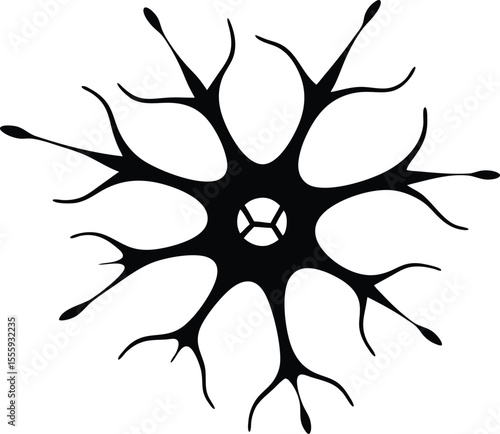 Nerve Cell Vector Art, Nerve Cell, Icon