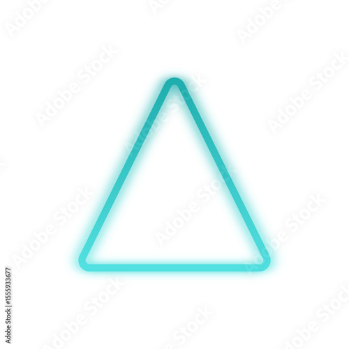 Glowing Blue Triangle Outline on White Background – Futuristic Geometric Shape for Tech and Design Concepts