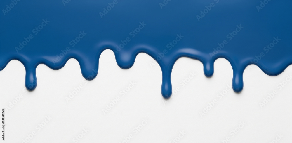 Dark Blue Liquid Dripping Abstract on White Background Dark Blue Liquid Dripping Abstract on White Background