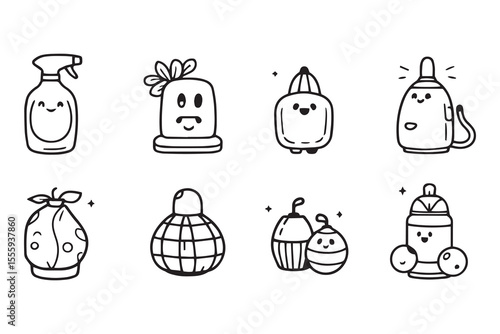 Air freshener line art and black color