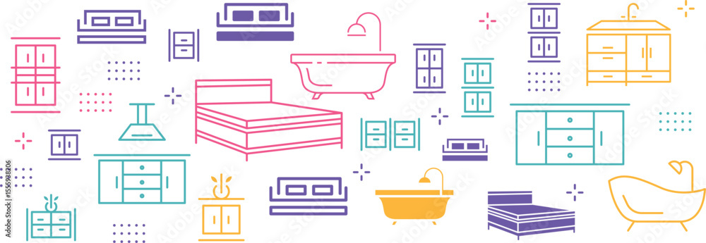 Fototapeta premium Home and Furniture Icons - Acme Series