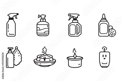 Air freshener line art and black color