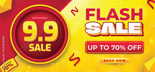 9.9 Flash sale banner template with editable text