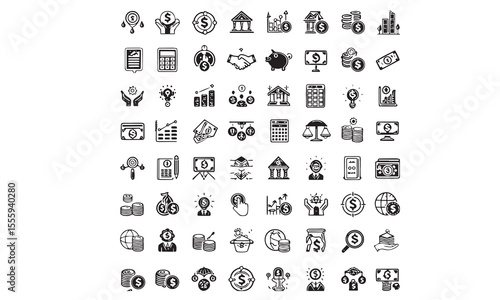 investment set icon vector