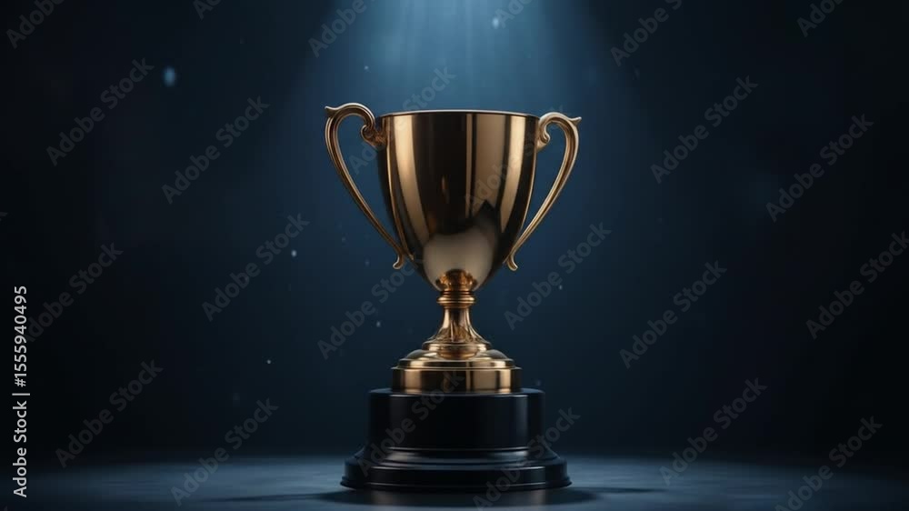 Golden trophies stand proudly in the spotlight, a symbol of victory and achievement Golden trophies stand proudly in the spotlight, a symbol of victory and achievement