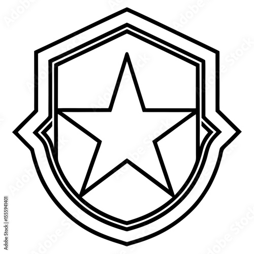 Clean Star Badge Outline Vector