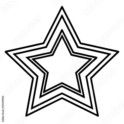 Clean Star Badge Outline Vector