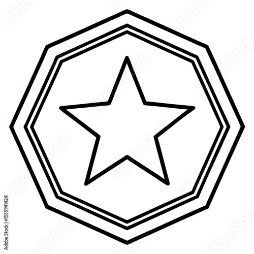 Clean Star Badge Outline Vector