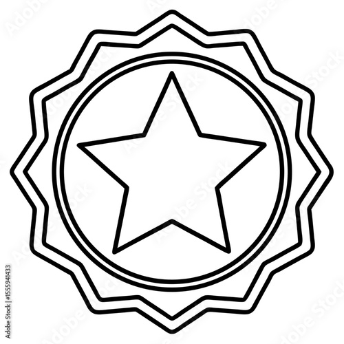 Clean Star Badge Outline Vector