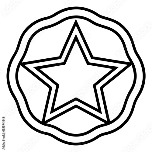 Clean Star Badge Outline Vector