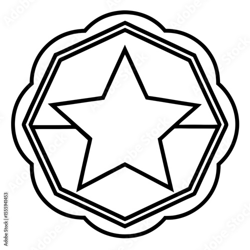 Clean Star Badge Outline Vector
