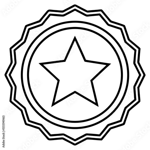 Clean Star Badge Outline Vector