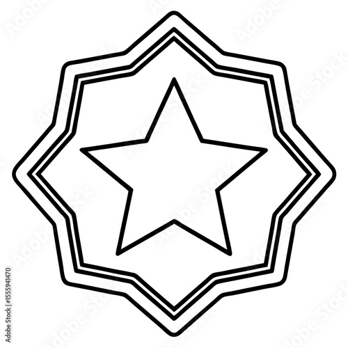 Clean Star Badge Outline Vector