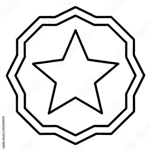 Clean Star Badge Outline Vector