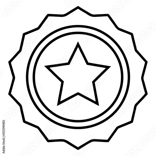 Clean Star Badge Outline Vector