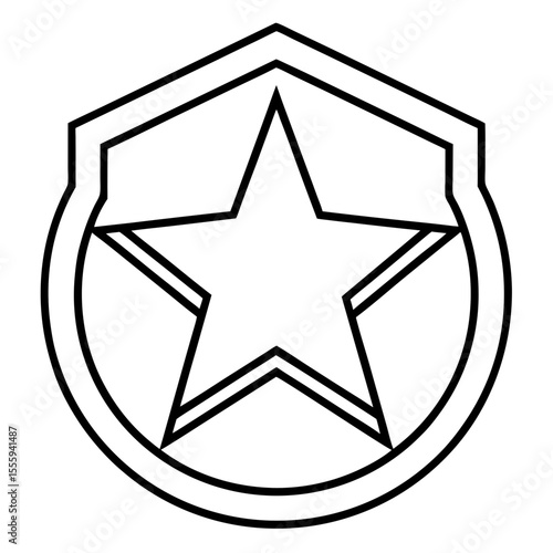 Clean Star Badge Outline Vector