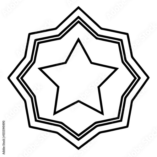 Clean Star Badge Outline Vector