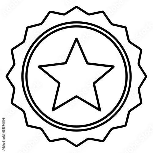 Clean Star Badge Outline Vector