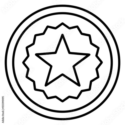 Clean Star Badge Outline Vector