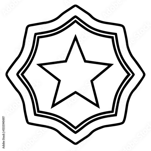 Clean Star Badge Outline Vector