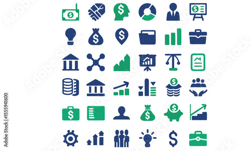 investment set icon vector