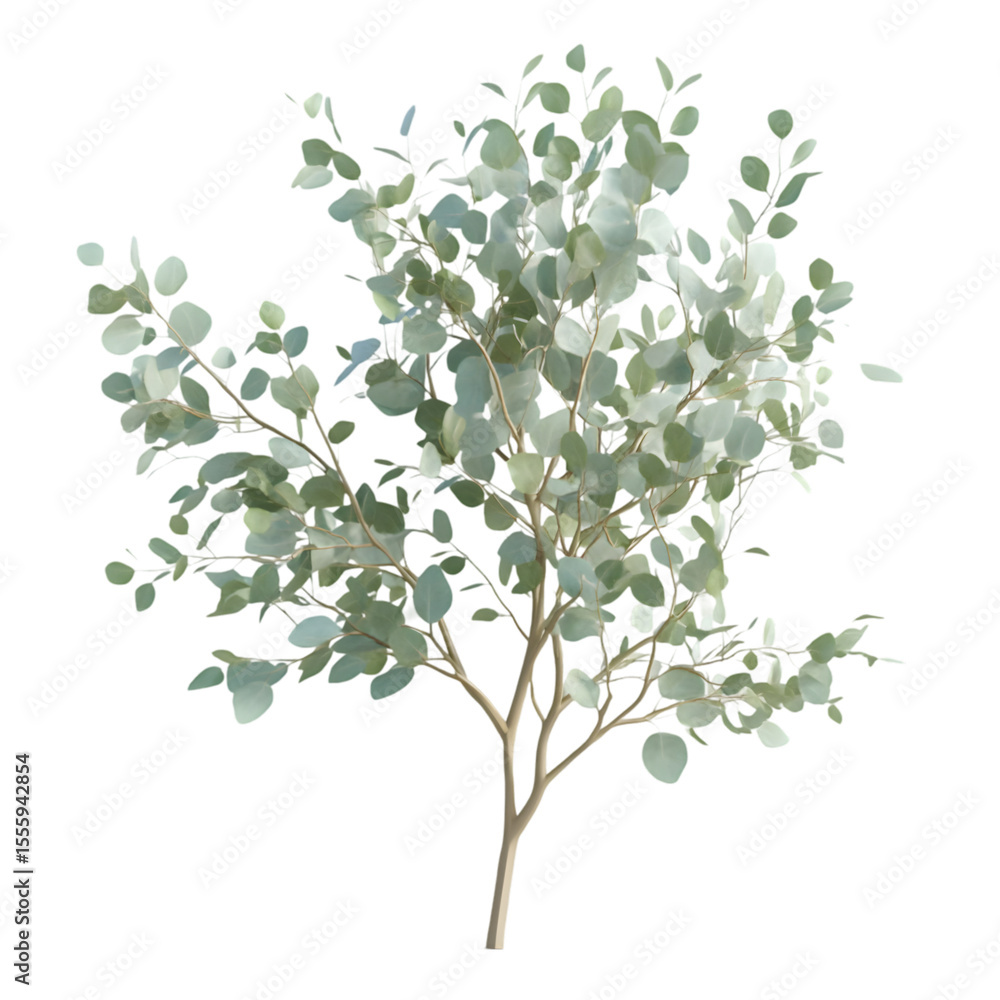 Obraz premium Delicate eucalyptus plant illustration.