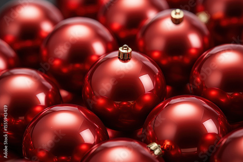 Outstanding Red glitter balls for the Christmas tree close up