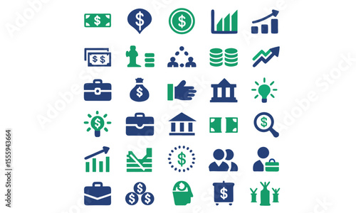 investment set icon vector