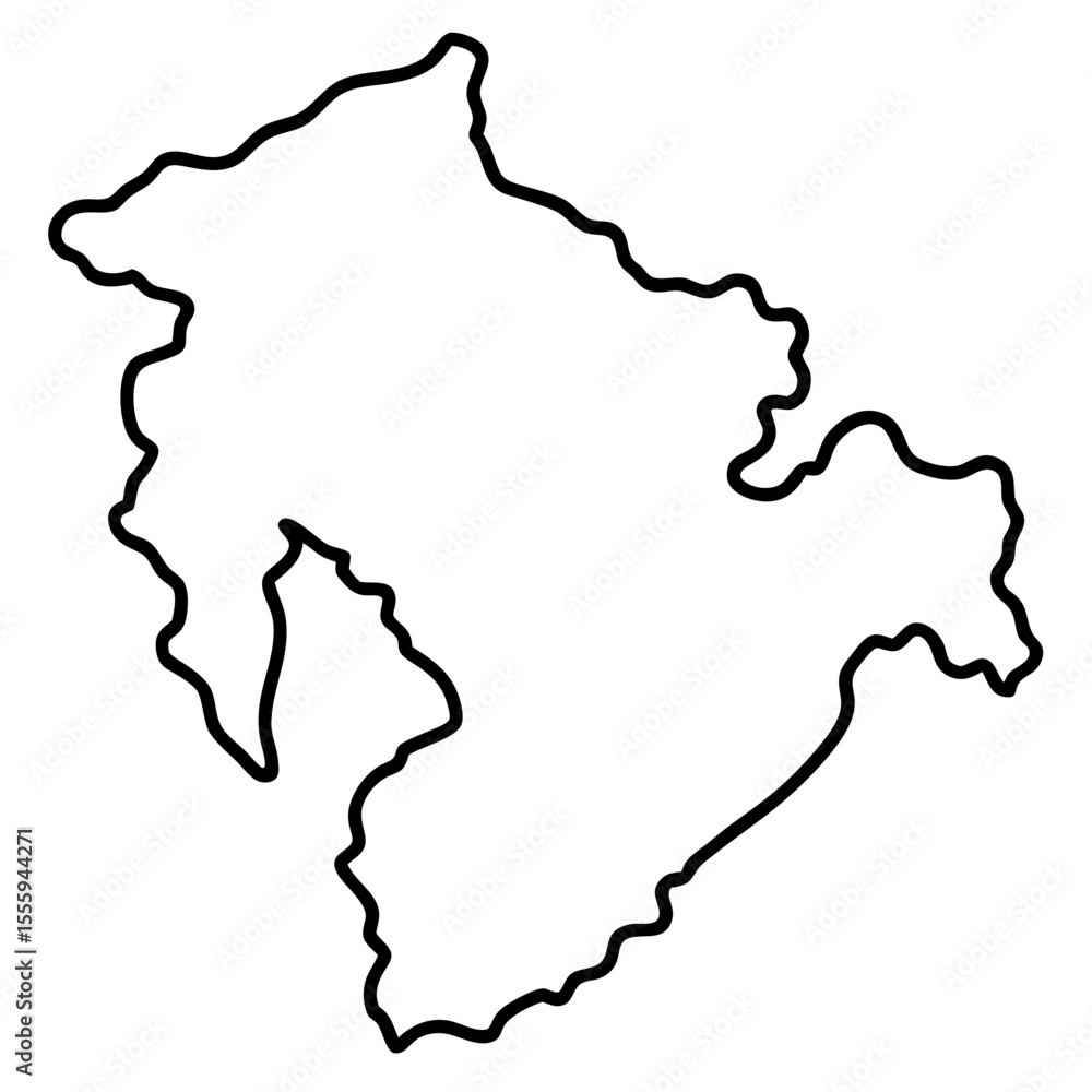 Fototapeta premium Country Outline Vector Map Symbol