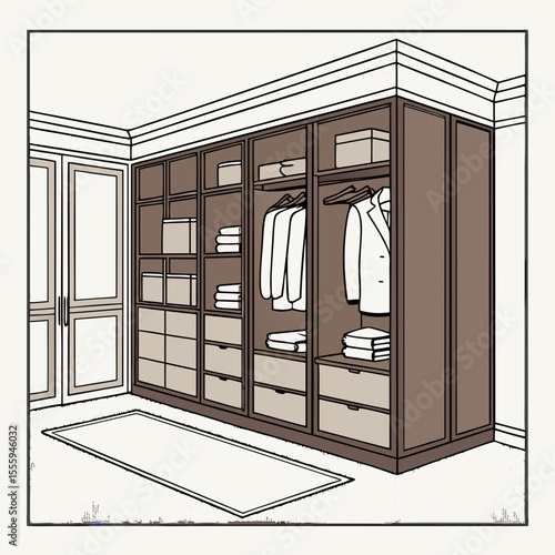 Luxurious Walk-in Closet Design with Ample Storage