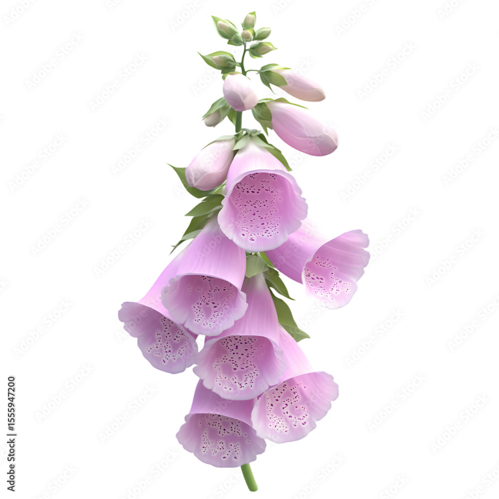 Naklejka premium Close-up of delicate pink foxglove flowers.