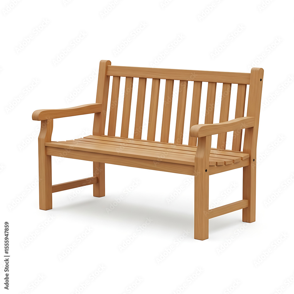 Wooden outdoor park bench Wooden outdoor park bench