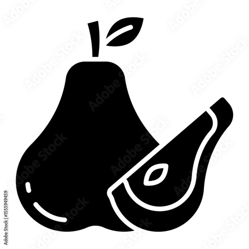 A solid design icon of pear