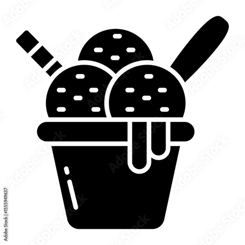 A yummy icon of ice cream cup