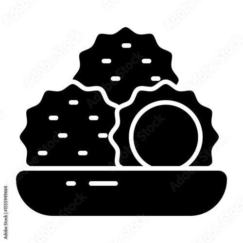 An editable design icon of biscuits