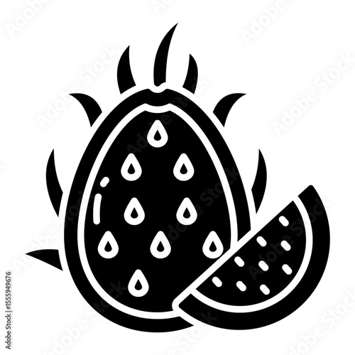 Yummy icon of pitaya fruit, solid design